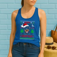 Merry Woofmas Christmas Santa Rottweiler Sweater Gift Womens Tank Top