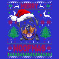 Merry Woofmas Christmas Santa Rottweiler Sweater Gift Womens Tank Top