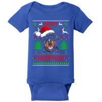 Merry Woofmas Christmas Santa Rottweiler Sweater Gift Baby Bodysuit