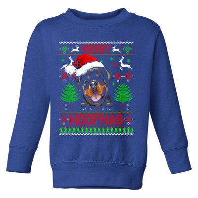 Merry Woofmas Christmas Santa Rottweiler Sweater Gift Toddler Sweatshirt