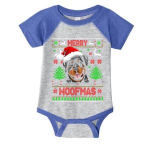 Merry Woofmas Christmas Santa Rottweiler Sweater Gift Infant Baby Jersey Bodysuit