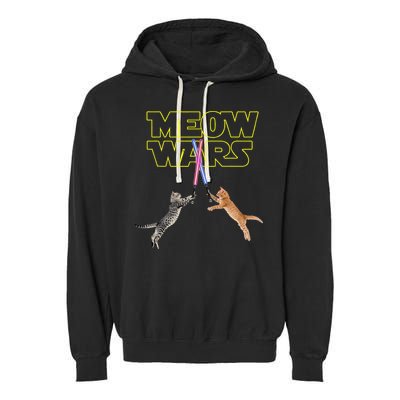 Meow Wars Cat Funny Gifts For Cats Lovers s Garment-Dyed Fleece Hoodie