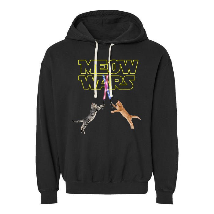 Meow Wars Cat Funny Gifts For Cats Lovers s Garment-Dyed Fleece Hoodie