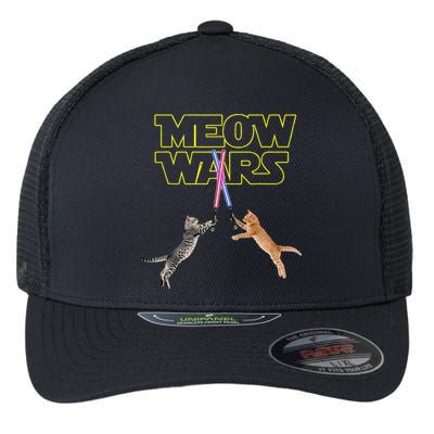 Meow Wars Cat Funny Gifts For Cats Lovers s Flexfit Unipanel Trucker Cap