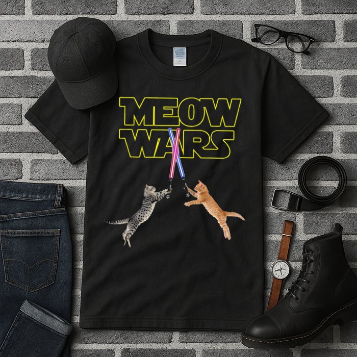 Meow Wars Cat Funny Gifts For Cats Lovers s Tall T-Shirt