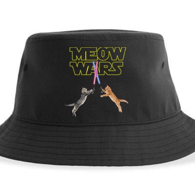 Meow Wars Cat Funny Gifts For Cats Lovers s Sustainable Bucket Hat