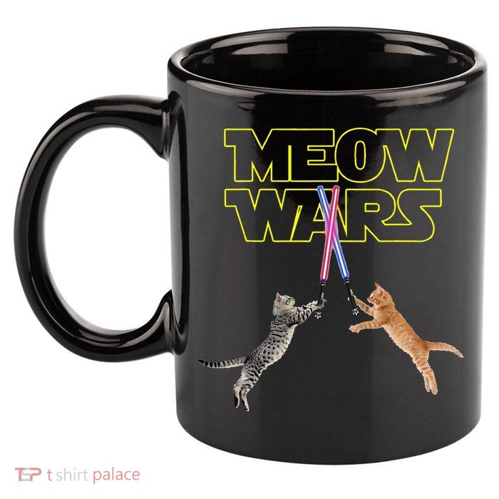 Meow Wars Cat Funny Gifts For Cats Lovers s 11oz C Handle Ceramic Mug