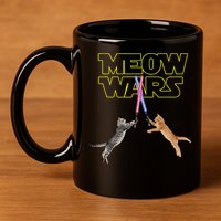 Meow Wars Cat Funny Gifts For Cats Lovers s 11oz C Handle Ceramic Mug