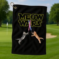 Meow Wars Cat Funny Gifts For Cats Lovers s Golf Towel