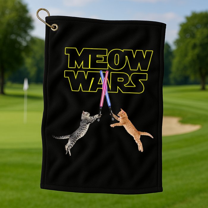 Meow Wars Cat Funny Gifts For Cats Lovers s Golf Towel
