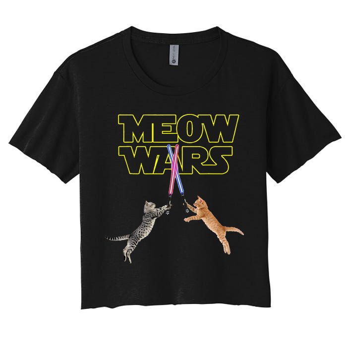 Meow Wars Cat Funny Gifts For Cats Lovers s Crop Top