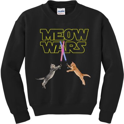 Meow Wars Cat Funny Gifts For Cats Lovers s Kids Sweatshirt