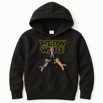 Meow Wars Cat Funny Gifts For Cats Lovers s Kids Hoodie