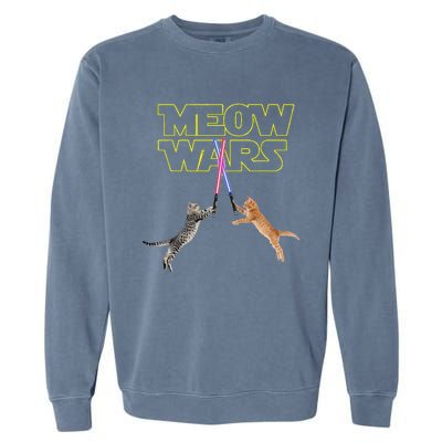 Meow Wars Cat Funny Gifts For Cats Lovers s Garment-Dyed Sweatshirt