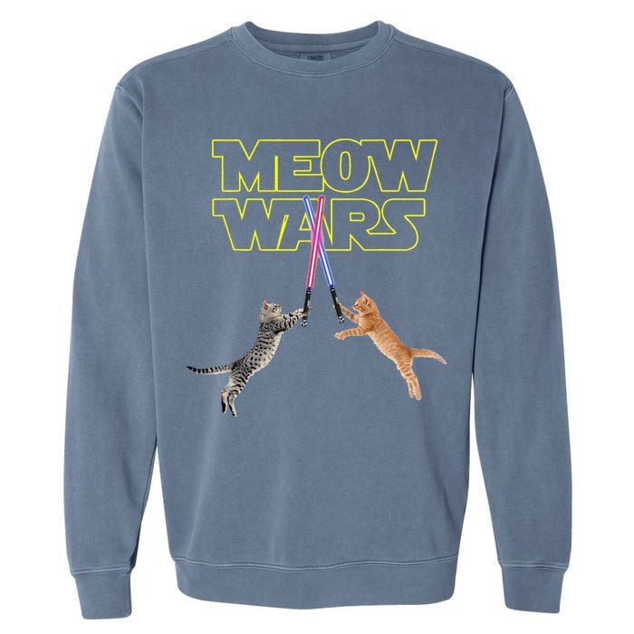 Meow Wars Cat Funny Gifts For Cats Lovers s Garment-Dyed Sweatshirt