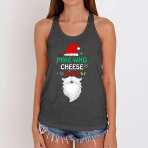 Mike Who Chesse Hairy Funny Santa Jokes Christmas Women's Knotted Racerback Tank