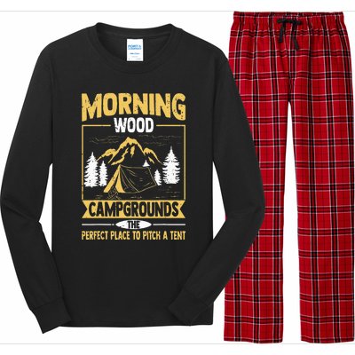 Morning Wood Campgrounds The Perfect Place To Pitch A Tent Long Sleeve Pajama Set