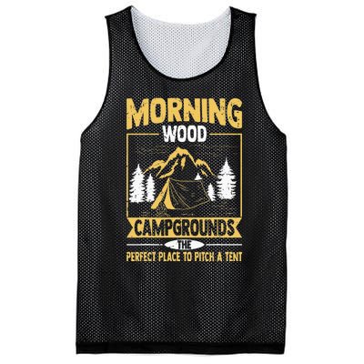 Morning Wood Campgrounds The Perfect Place To Pitch A Tent Mesh Reversible Basketball Jersey Tank