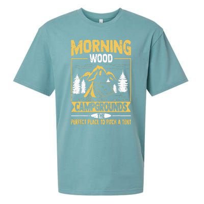 Morning Wood Campgrounds The Perfect Place To Pitch A Tent Sueded Cloud Jersey T-Shirt