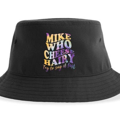 Mike who cheese hairy funny memeadultsocial media joke Sustainable Bucket Hat