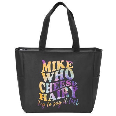 Mike who cheese hairy funny memeadultsocial media joke Zip Tote Bag
