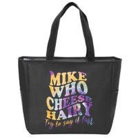 Mike who cheese hairy funny memeadultsocial media joke Zip Tote Bag