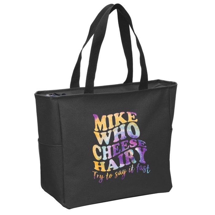 Mike who cheese hairy funny memeadultsocial media joke Zip Tote Bag