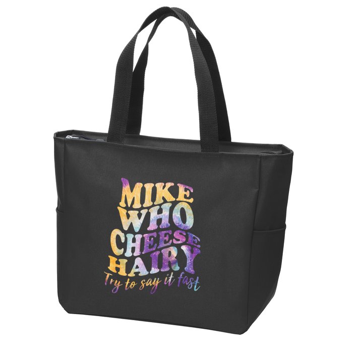 Mike who cheese hairy funny memeadultsocial media joke Zip Tote Bag