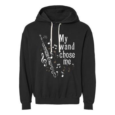 My Wand Chose Me Flute Player Flutist Marching Band Music Garment-Dyed Fleece Hoodie