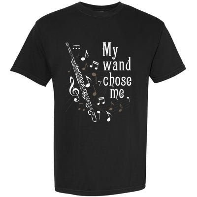 My Wand Chose Me Flute Player Flutist Marching Band Music Garment-Dyed Heavyweight T-Shirt