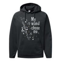 My Wand Chose Me Flute Player Flutist Marching Band Music Performance Fleece Hoodie