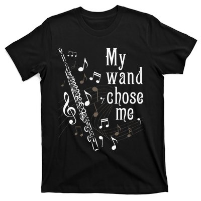 My Wand Chose Me Flute Player Flutist Marching Band Music T-Shirt