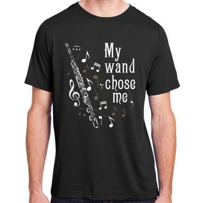 My Wand Chose Me Flute Player Flutist Marching Band Music Adult ChromaSoft Performance T-Shirt