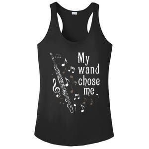 My Wand Chose Me Flute Player Flutist Marching Band Music Ladies PosiCharge Competitor Racerback Tank