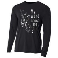 My Wand Chose Me Flute Player Flutist Marching Band Music Cooling Performance Long Sleeve Crew