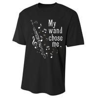 My Wand Chose Me Flute Player Flutist Marching Band Music Performance Sprint T-Shirt