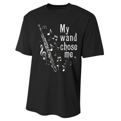 My Wand Chose Me Flute Player Flutist Marching Band Music Performance Sprint T-Shirt