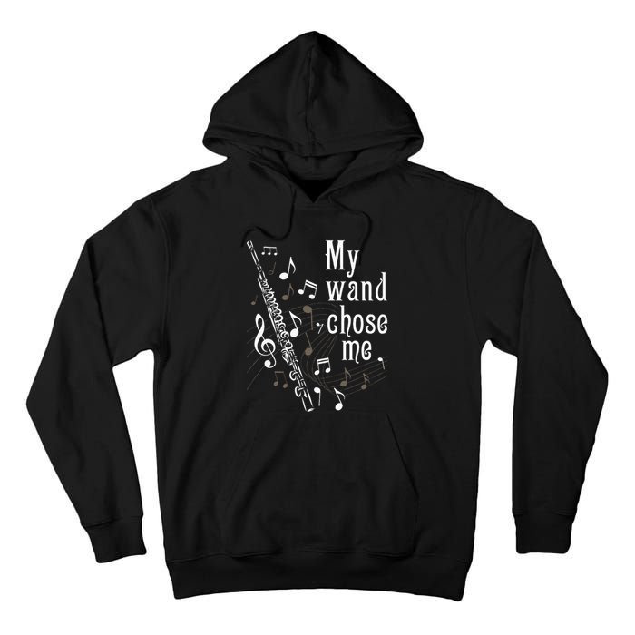 My Wand Chose Me Flute Player Flutist Marching Band Music Tall Hoodie