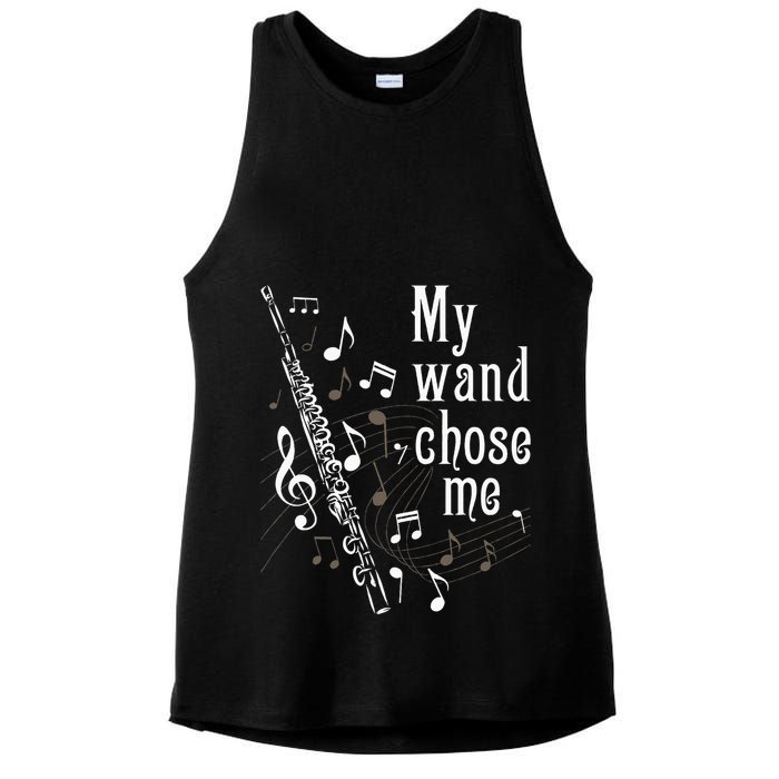 My Wand Chose Me Flute Player Flutist Marching Band Music Ladies PosiCharge Tri-Blend Wicking Tank