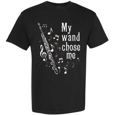 My Wand Chose Me Flute Player Flutist Marching Band Music Garment-Dyed Heavyweight T-Shirt