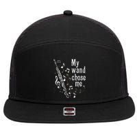 My Wand Chose Me Flute Player Flutist Marching Band Music 7 Panel Mesh Trucker Snapback Hat