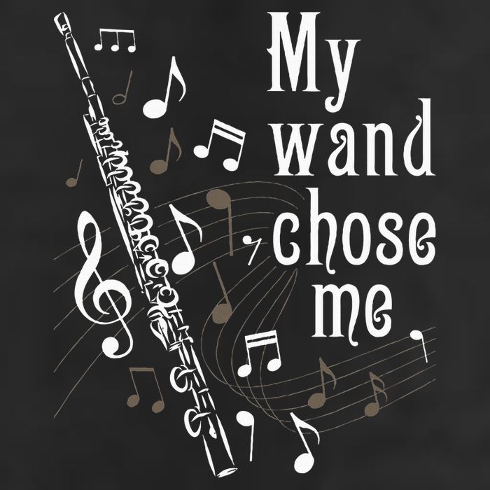 My Wand Chose Me Flute Player Flutist Marching Band Music 7 Panel Mesh Trucker Snapback Hat