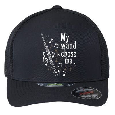 My Wand Chose Me Flute Player Flutist Marching Band Music Flexfit Unipanel Trucker Cap