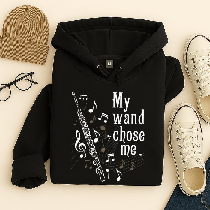 My Wand Chose Me Flute Player Flutist Marching Band Music Hoodie