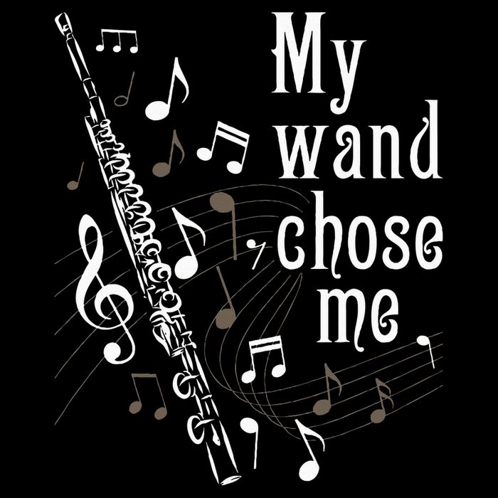 My Wand Chose Me Flute Player Flutist Marching Band Music T-Shirt