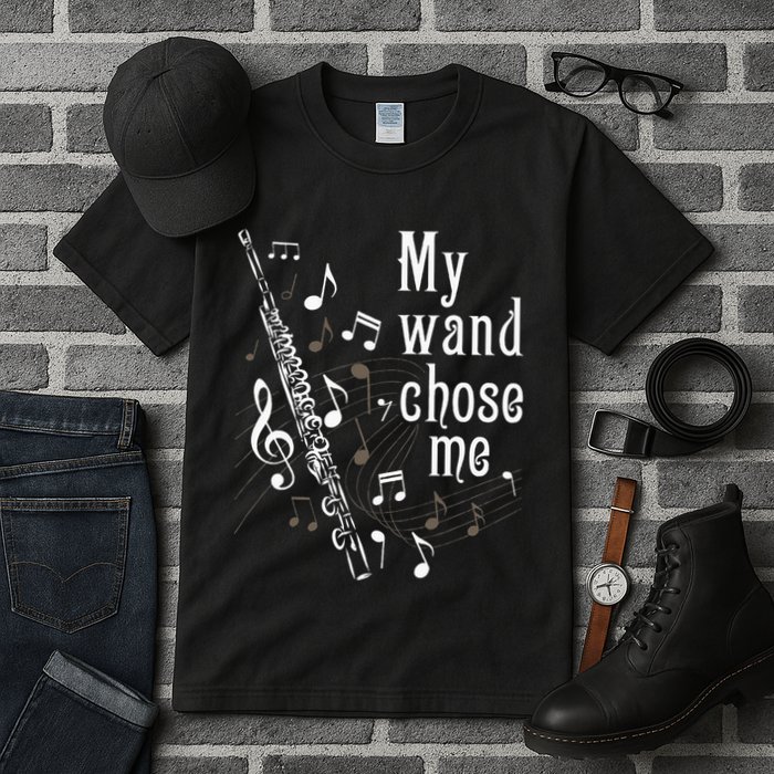 My Wand Chose Me Flute Player Flutist Marching Band Music Tall T-Shirt