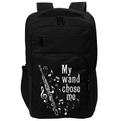My Wand Chose Me Flute Player Flutist Marching Band Music Impact Tech Backpack