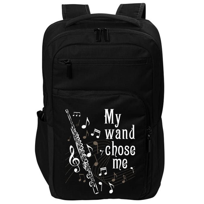 My Wand Chose Me Flute Player Flutist Marching Band Music Impact Tech Backpack