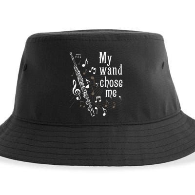 My Wand Chose Me Flute Player Flutist Marching Band Music Sustainable Bucket Hat