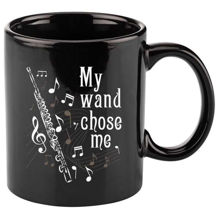 My Wand Chose Me Flute Player Flutist Marching Band Music 11oz C Handle Ceramic Mug
